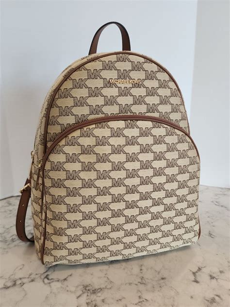 michael kors abbey large backpack brown|Abbey Large Logo Backpack .